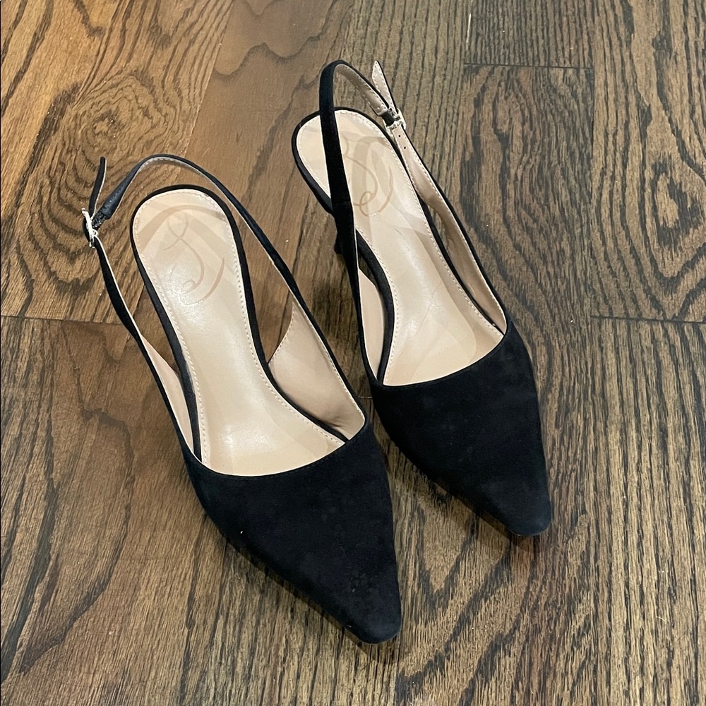 Sam Edelman Black Suede Slingback Heels